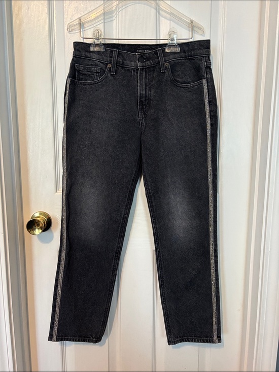 Lucky Brand Denim - Lucky Brand Women’s Black Denim Jeans with rhinestones down the sides!
